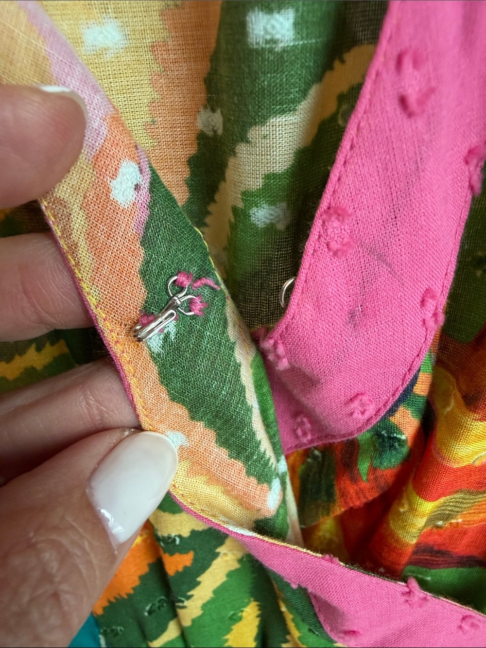 FARM Rio Multicolor Tropical Maxi Dress with Pink Trim - Picture 3 of 7